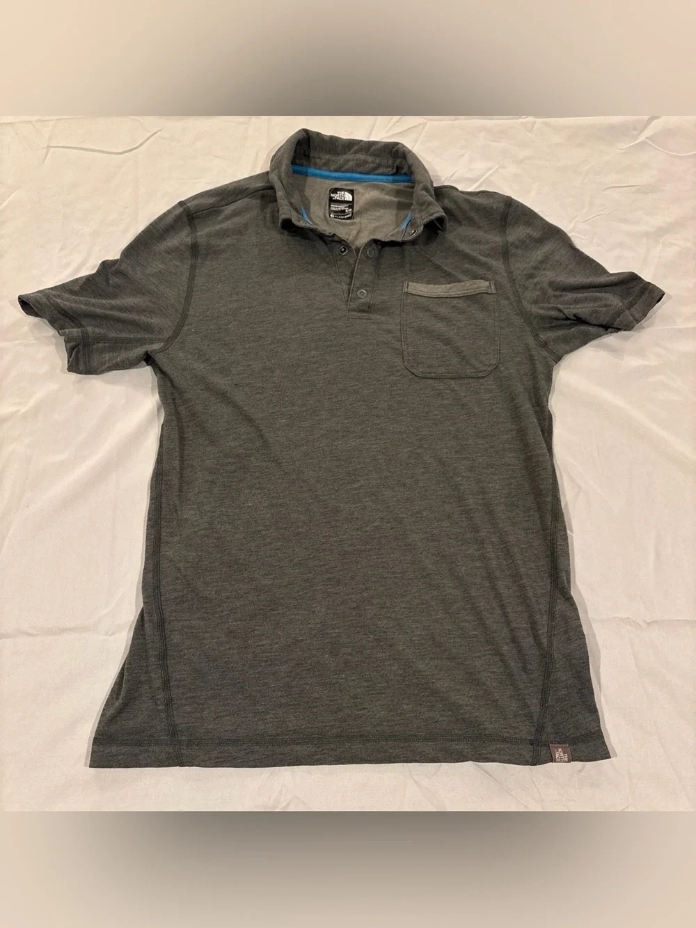 The North Face Men's Gray Polo with Chest Pocket